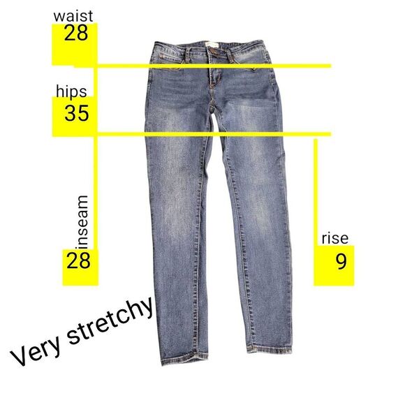 Kendall & Kylie Stretchy Distressed Denim Blue Jeans EXCELLENT Condition! - Picture 10 of 11